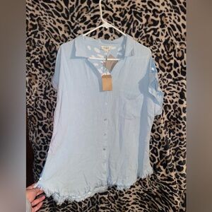 Umgee. Blue button up. Never worn. Tags still on